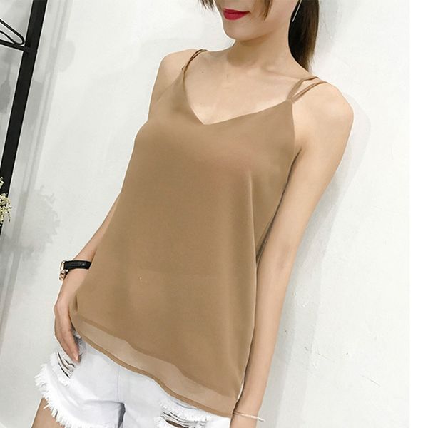 women tank sleeveless vest deep v-neck party casual loose chiffon camis solid backless camisole femme summer, White
women tank sleeveless vest deep v-neck party casual loose chiffon camis solid backless camisole femme summer, White