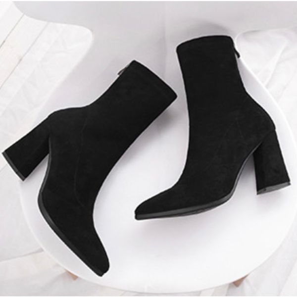 designer women sock boots winter ankle boots stovepipe socks in tube pointed high-heeled suede leather martin boots fashion girl zipper shoe, Black
designer women sock boots winter ankle boots stovepipe socks in tube pointed high-heeled suede leather martin boots fashion girl zipper shoe, Black