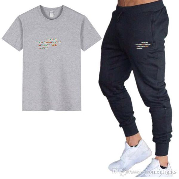 mens sport designer 2pcs tracksuits solid color crew neck short sleeve homme clothing long pants loose casual apparel, Gray
mens sport designer 2pcs tracksuits solid color crew neck short sleeve homme clothing long pants loose casual apparel, Gray