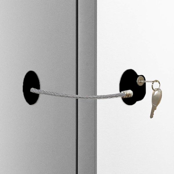 New Black Children's Window Refrigerator Safety Limit Lock With Stainless Steel Key Cylinder Baby Care
