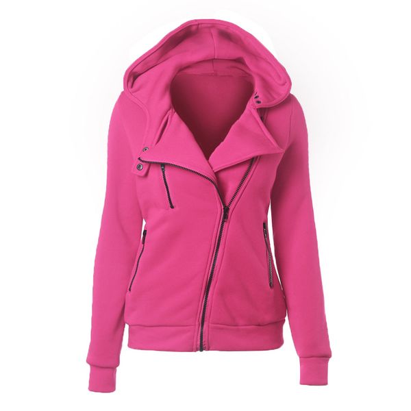 european and american women's oblique zippers women's autumn and winter new thick-thick hoodie jacket, Black;brown
european and american women's oblique zippers women's autumn and winter new thick-thick hoodie jacket, Black;brown