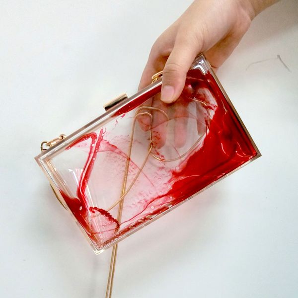 women bags transparent cluth black red blue shoulder bags water ink pattern handbags acrylic evening wedding bride flaps
women bags transparent cluth black red blue shoulder bags water ink pattern handbags acrylic evening wedding bride flaps