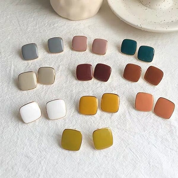 mengjiqiao new cute vintage colorful enamel square glaze stud earrings for women fashion boucle d'oreille brincos jewelry, Golden;silver
mengjiqiao new cute vintage colorful enamel square glaze stud earrings for women fashion boucle d'oreille brincos jewelry, Golden;silver