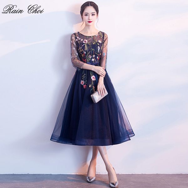 elegant cocktail dress 2019 flower embroidery short evening party gowns, White;black
elegant cocktail dress 2019 flower embroidery short evening party gowns, White;black