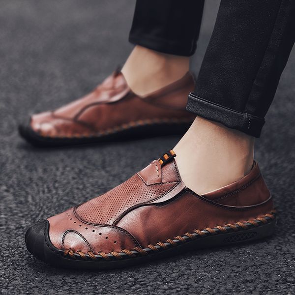 autumn casual men's shoes fashion leather loafers men business casual round head pea shoes men's soft dress leather male hc-273, Black
autumn casual men's shoes fashion leather loafers men business casual round head pea shoes men's soft dress leather male hc-273, Black