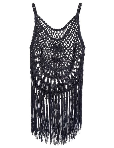 women handmade sleeveless tasselled hollowed crochet bikini, White
women handmade sleeveless tasselled hollowed crochet bikini, White