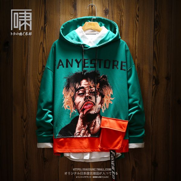 hip hop sweatshirts men hooded pullover fashion printing hoodies ribbon cotton splice pocket green college tracksuits clothings, Black
hip hop sweatshirts men hooded pullover fashion printing hoodies ribbon cotton splice pocket green college tracksuits clothings, Black
