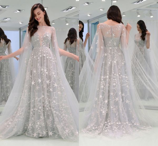 2020 light gray a-line prom evening dresses long sleeves bateau stars party dress lace tulle formal pageant gown lff2205, Black
2020 light gray a-line prom evening dresses long sleeves bateau stars party dress lace tulle formal pageant gown lff2205, Black
