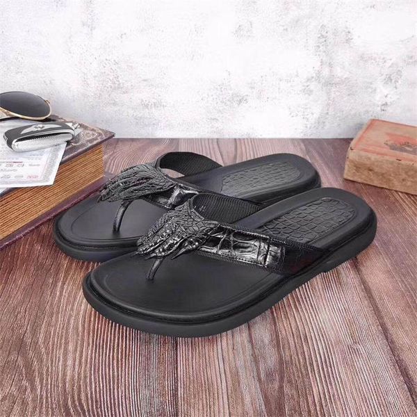 men designer slippers crocodile leather shoes slides summer beach indoor flat sandals slippers house flip flops, Black
men designer slippers crocodile leather shoes slides summer beach indoor flat sandals slippers house flip flops, Black