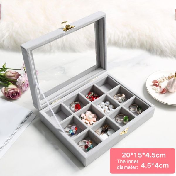 12 grid velvet with glass ring earrings necklace bracelets jewelry display organizer box tray holder storage carrying cases tool, Pink;blue
12 grid velvet with glass ring earrings necklace bracelets jewelry display organizer box tray holder storage carrying cases tool, Pink;blue