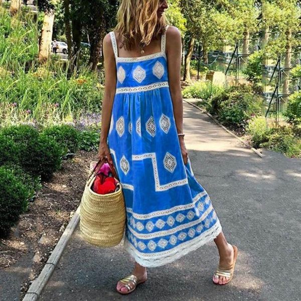 38# women casual dress summer boho print beach holiday party dresses strap big swing maxi plus size dress summer dresses vestido, Black;gray
38# women casual dress summer boho print beach holiday party dresses strap big swing maxi plus size dress summer dresses vestido, Black;gray