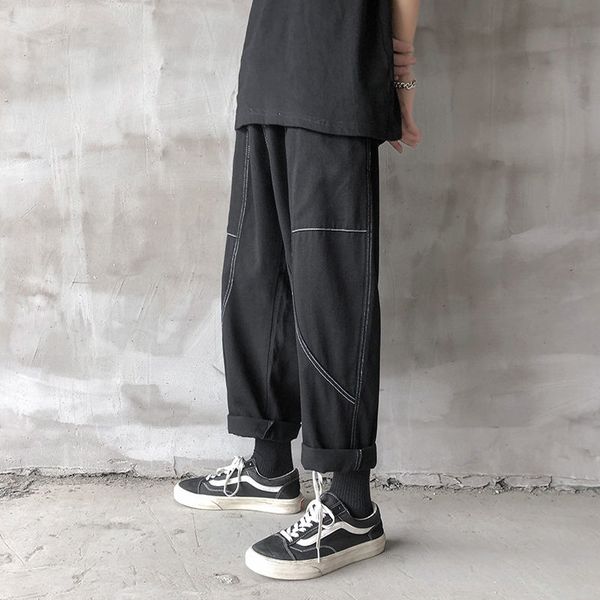 2020 spring and summer new youth popular men's loose stitching solid color jeans fashion casual harem pants black / white, Blue
2020 spring and summer new youth popular men's loose stitching solid color jeans fashion casual harem pants black / white, Blue
