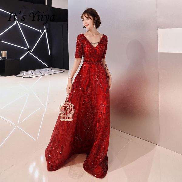 it's yiiya evening dress wine red sequins v-neck a line elegant formal dresses short sleeve backless party gown for women e075, White;black
it's yiiya evening dress wine red sequins v-neck a line elegant formal dresses short sleeve backless party gown for women e075, White;black