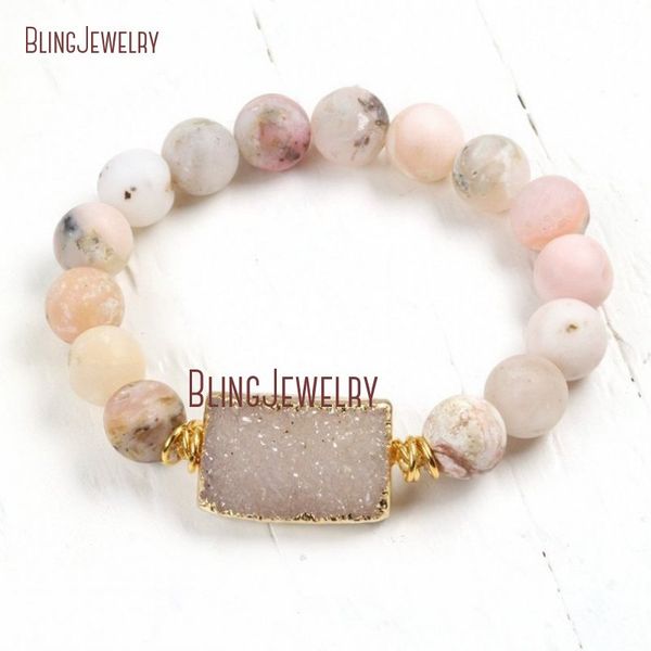 matte pink peruvian opal bracelet agates druzy bar bracelet gold lava cube bm33069, Black
matte pink peruvian opal bracelet agates druzy bar bracelet gold lava cube bm33069, Black