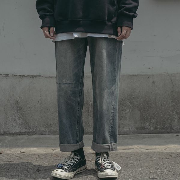2019 uyuk autumn new casual fashion loose-fitting trend korean version of the joker straight wash wide leg men jeans homme, Blue
2019 uyuk autumn new casual fashion loose-fitting trend korean version of the joker straight wash wide leg men jeans homme, Blue