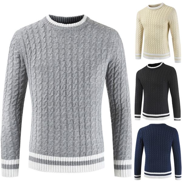 men's sweater 2019 new cotton round neck sweater long-sleeved bottoming shirt winter warm clothing, White;black
men's sweater 2019 new cotton round neck sweater long-sleeved bottoming shirt winter warm clothing, White;black