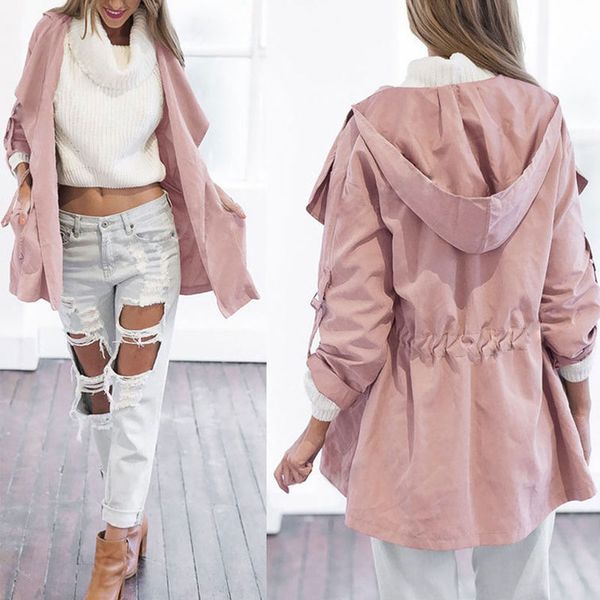 spring women's casual hooded windbreaker coat turn-down collar overcoat outerwear coat solid color slim trench ropa mujer, Tan;black
spring women's casual hooded windbreaker coat turn-down collar overcoat outerwear coat solid color slim trench ropa mujer, Tan;black