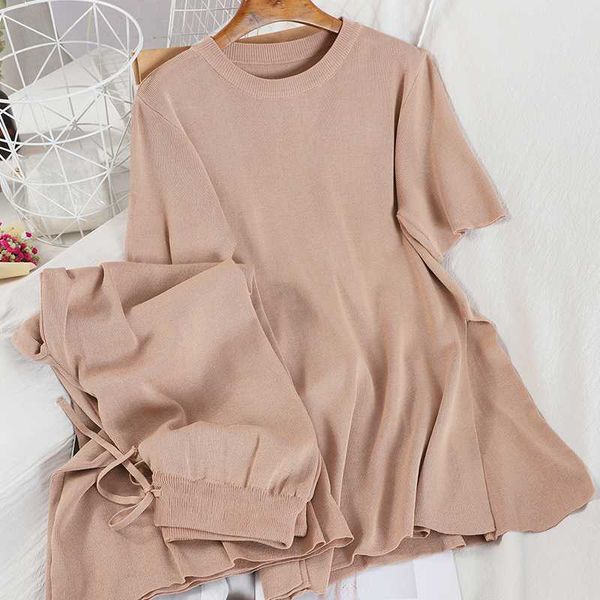 two piece dress 2022 summer knitting suit women short sleeve long wide leg pants set mj008, White
two piece dress 2022 summer knitting suit women short sleeve long wide leg pants set mj008, White