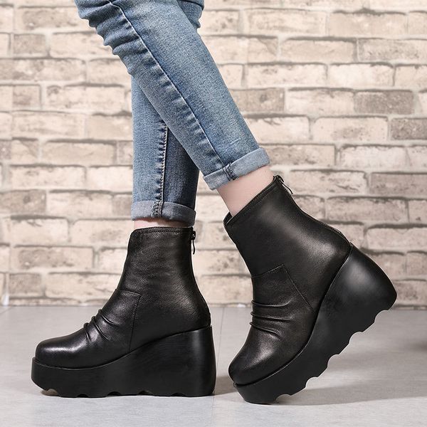 swonco black chunky wedge heels shoes women ankle boots winter 2019 new female causal wedges shoes platform boots leather woman
swonco black chunky wedge heels shoes women ankle boots winter 2019 new female causal wedges shoes platform boots leather woman