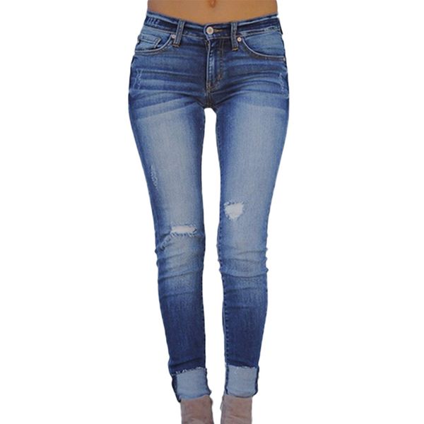 jeans woman 2019 feitong brand elastic plus loose hole denim casual small feet cropped jeans mujer, Blue
jeans woman 2019 feitong brand elastic plus loose hole denim casual small feet cropped jeans mujer, Blue