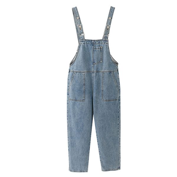 2019 autumn new style korean-style simple loose slimming cowboy suspender pants women's ankle-length, Blue
2019 autumn new style korean-style simple loose slimming cowboy suspender pants women's ankle-length, Blue