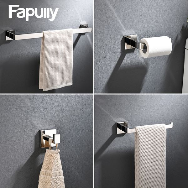 fapully chrome bathroom accessories 4pcs bath sets 304 stainless steel towel bar paper holder hook wall hanger hardware g118-4c
fapully chrome bathroom accessories 4pcs bath sets 304 stainless steel towel bar paper holder hook wall hanger hardware g118-4c
