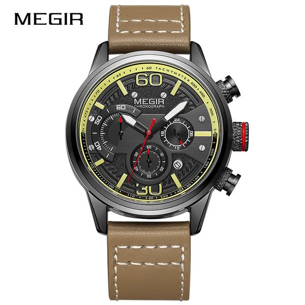 megir fashion mens watches genuine leather sports chronograph quartz clock casual male relogio masculino 2020, Slivery;brown
megir fashion mens watches genuine leather sports chronograph quartz clock casual male relogio masculino 2020, Slivery;brown