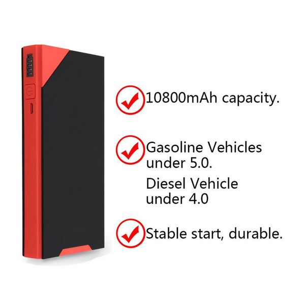 12v car powerbank 10800mah car jump starter engine emergency battery power ignition plug temporary starter fast usb charing
12v car powerbank 10800mah car jump starter engine emergency battery power ignition plug temporary starter fast usb charing