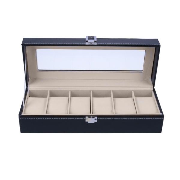 6 slots wrist watch case box jewelry storage box with cover case jewelry showcase watches display holder organizer, Black;blue
6 slots wrist watch case box jewelry storage box with cover case jewelry showcase watches display holder organizer, Black;blue