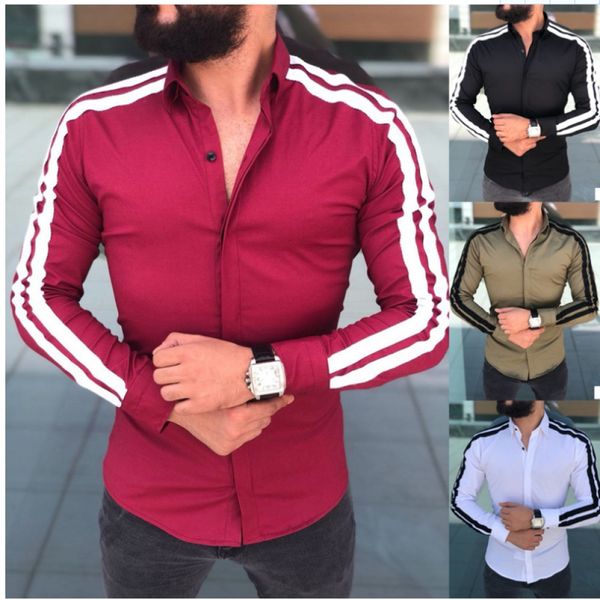 men luxury shirts slim fitness muscle shirt blouse mens cotton striped v-neck long sleeve fashion shirt casual patchwork, White;black
men luxury shirts slim fitness muscle shirt blouse mens cotton striped v-neck long sleeve fashion shirt casual patchwork, White;black