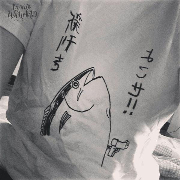 new summer fashion cute basic fish pattern japanese style polyester halajuku wild funny short sleeve o neck women white t shirt
new summer fashion cute basic fish pattern japanese style polyester halajuku wild funny short sleeve o neck women white t shirt