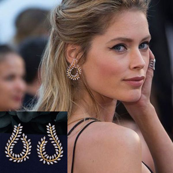 godki 35mm olive branch design fashion popular luxury iregular geometry earring full cubic zirconia pave earring, Silver
godki 35mm olive branch design fashion popular luxury iregular geometry earring full cubic zirconia pave earring, Silver