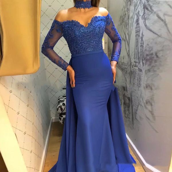 blue evening dresses mermaid with detachable train long sleeves sweetheart lace saudi arabic women formal prom evening gown, Black;red
blue evening dresses mermaid with detachable train long sleeves sweetheart lace saudi arabic women formal prom evening gown, Black;red