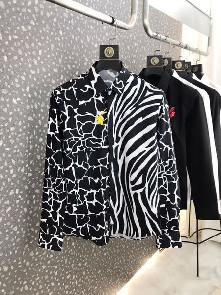 a600115 fashion men's shirts 2020 runway famous european design party style men's clothing, White;black
a600115 fashion men's shirts 2020 runway famous european design party style men's clothing, White;black