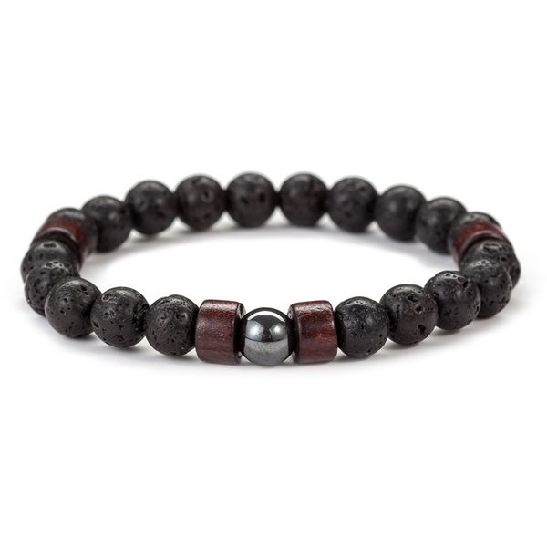 wooden ball beads manual hand series of men's and women's fashion national wind bracelet lava stone bracelet, Black
wooden ball beads manual hand series of men's and women's fashion national wind bracelet lava stone bracelet, Black