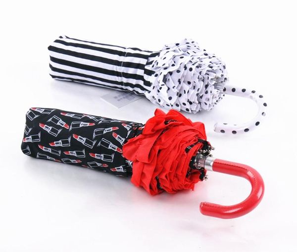 curved handle lace umbrella travel creative folding uv sunny and rainy umbrella black white stripe lipstick print umbrellas gift
curved handle lace umbrella travel creative folding uv sunny and rainy umbrella black white stripe lipstick print umbrellas gift
