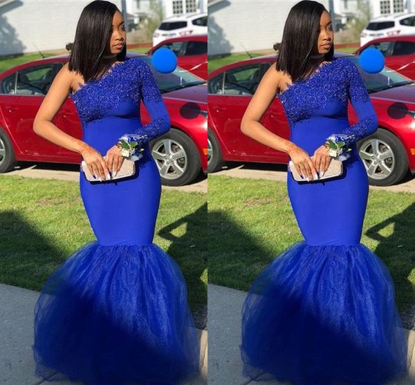 black girls royal blue 2019 prom dresses mermaid one shoulder lace applique formal evening party gowns vestidos de fiesta special occasion, Black;red
black girls royal blue 2019 prom dresses mermaid one shoulder lace applique formal evening party gowns vestidos de fiesta special occasion, Black;red