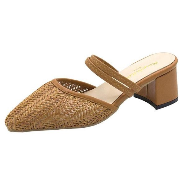 sandal female summer new style straw plait thick heel baotou one shoe two wear tall heel cool slipper outside wear half slipper, Black
sandal female summer new style straw plait thick heel baotou one shoe two wear tall heel cool slipper outside wear half slipper, Black