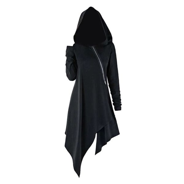 women hooded irregular hem zipper pullover female jumper vintage long sleeve solid color long hoodies female, Black
women hooded irregular hem zipper pullover female jumper vintage long sleeve solid color long hoodies female, Black