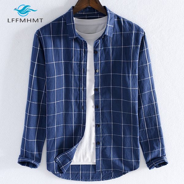 men spring and autumn fashion brand japan style vintage plaid cotton linen blue shirt male casual long sleeve shirts cloth, White;black
men spring and autumn fashion brand japan style vintage plaid cotton linen blue shirt male casual long sleeve shirts cloth, White;black
