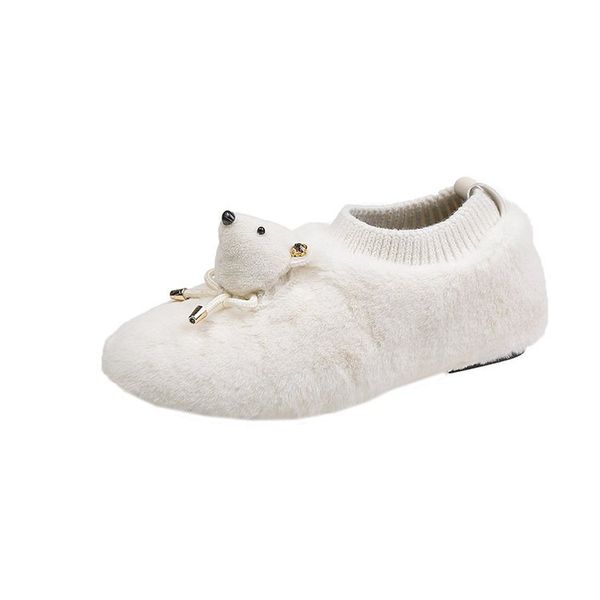 women's shoes flats loafers bear fashion casual shallow shoes cotton fabric fur slip-on round toe, Black
women's shoes flats loafers bear fashion casual shallow shoes cotton fabric fur slip-on round toe, Black