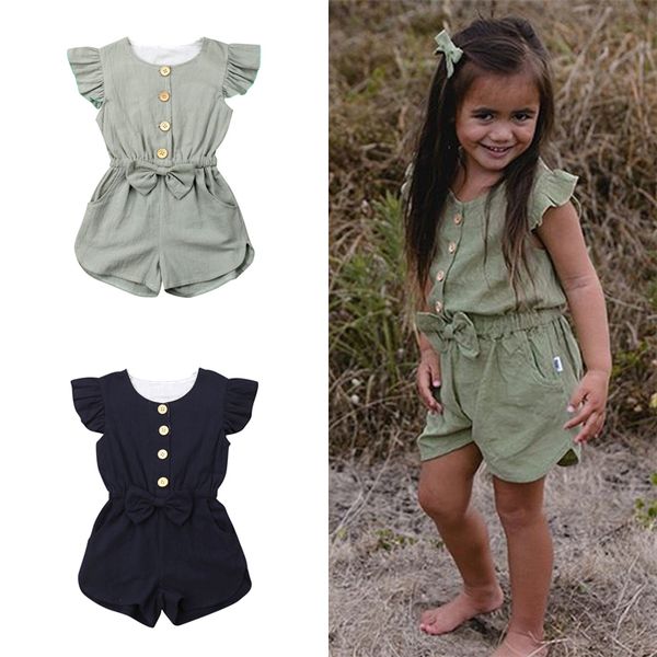 2 colors summer girl kids clothes pure color single row buckle romper bows flying sleeve jumpsuit kids designer clothes girls dhl jy346, Blue
2 colors summer girl kids clothes pure color single row buckle romper bows flying sleeve jumpsuit kids designer clothes girls dhl jy346, Blue