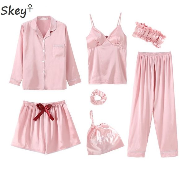women's 7 pieces pajamas sets breast pad printed pajamas 2019 female sleepwear sets summer homewear ladies nightgowns sets, Black;red
women's 7 pieces pajamas sets breast pad printed pajamas 2019 female sleepwear sets summer homewear ladies nightgowns sets, Black;red