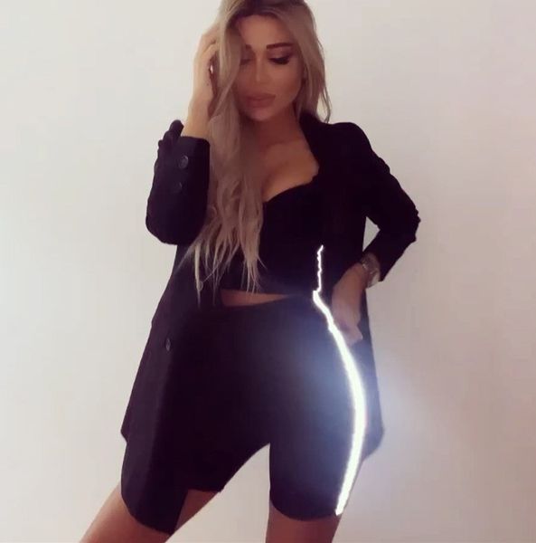 women designer 3m reflective tracksuits crop shorts slim 2pcs sets skinny fitness summer suits, Gray
women designer 3m reflective tracksuits crop shorts slim 2pcs sets skinny fitness summer suits, Gray