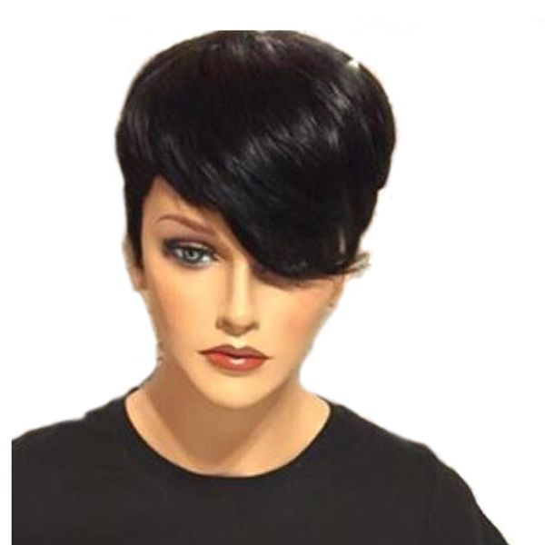 summer style short bob none lace front wig brazilian remy human hair straight wigs for black women, Black;brown
summer style short bob none lace front wig brazilian remy human hair straight wigs for black women, Black;brown