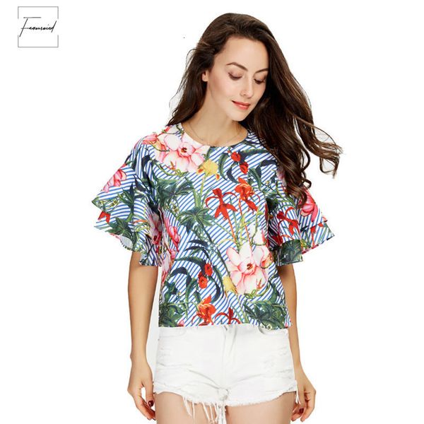 women sweet ruffles blouse dt1052 floral shirts short sleeve o neck kimono sleeve european style flower print blusas loose, White
women sweet ruffles blouse dt1052 floral shirts short sleeve o neck kimono sleeve european style flower print blusas loose, White