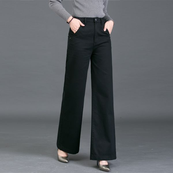 autumn 2018 new black white womens high waist wide leg slight flare jeans loose fit elastic denim trousers female, Blue
autumn 2018 new black white womens high waist wide leg slight flare jeans loose fit elastic denim trousers female, Blue