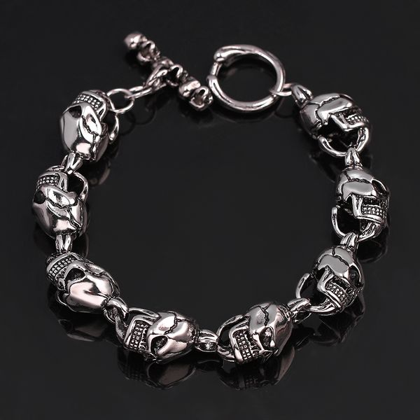punk cool men's steel biker man skull charms bracelet chain factory price bracelets & bangles, Golden;silver
punk cool men's steel biker man skull charms bracelet chain factory price bracelets & bangles, Golden;silver