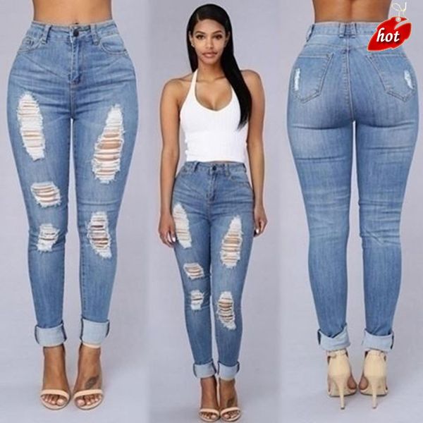 2018 high waist jeans fashion women denim pants hole boyfriend plus size jeans trousers women denim pants o8r2, Blue
2018 high waist jeans fashion women denim pants hole boyfriend plus size jeans trousers women denim pants o8r2, Blue