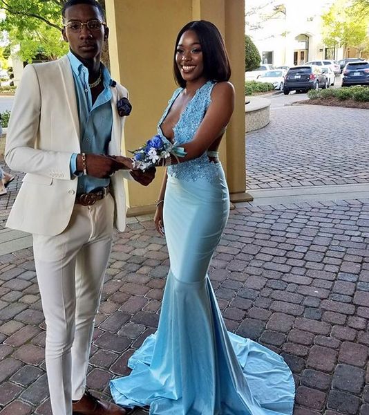 2019 blue mermaid prom dress deep v neck appliqued evening formal party gown plus size african backless dresses custom made, Black
2019 blue mermaid prom dress deep v neck appliqued evening formal party gown plus size african backless dresses custom made, Black